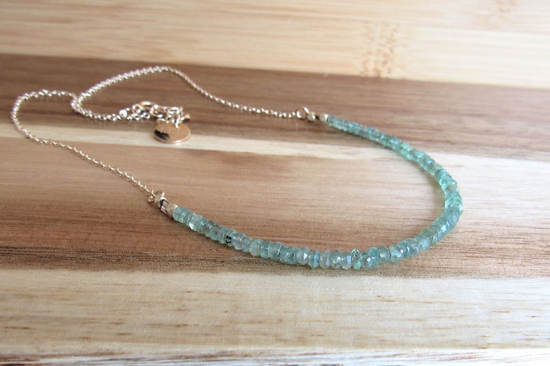 May Birthstone Jewelry Anniversary Gift Gemstone Bar Necklace Emerald Necklace Precious Gemstone Necklace Bridesmaid Jewelry Dainty