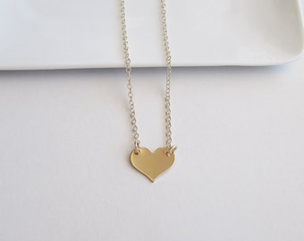 Gold Heart Necklace, Tiny Heart, Dainty Heart Necklace,14kt Gold Filled Jewelry,Minimalist Necklace,Layering Necklace,Sentimental Jewelry