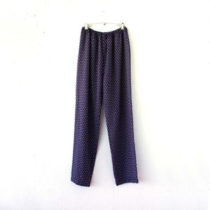 Vintage 80s Diane Fréis Pants Anchor Semi Sheer Pajama Pants // Nautical Purple White Sailor Harem Pants