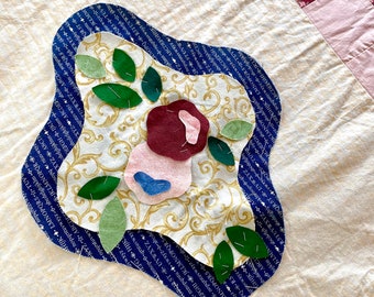 ヴィンテージ ドレスデン プレート キルト 花柄 パッチワーク