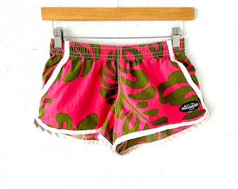Vintage Hawaiian Pink Shorts y2k Low Rise Track Shorts