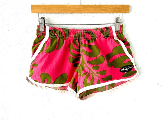 Vintage Hawaiian Pink Shorts Y2k Low Rise Track Shorts - Etsy