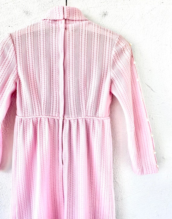 Vintage 1960s Pink Babydoll Knit Dress 60s Turtle… - image 8
