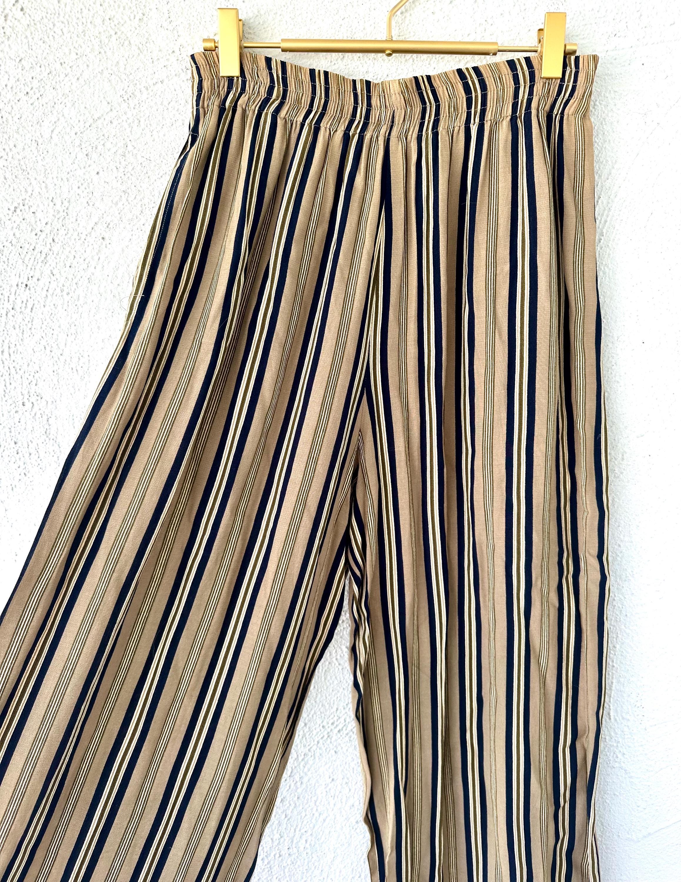 Vintage 90s Express Striped Pants 1990s Minimalist High Waisted