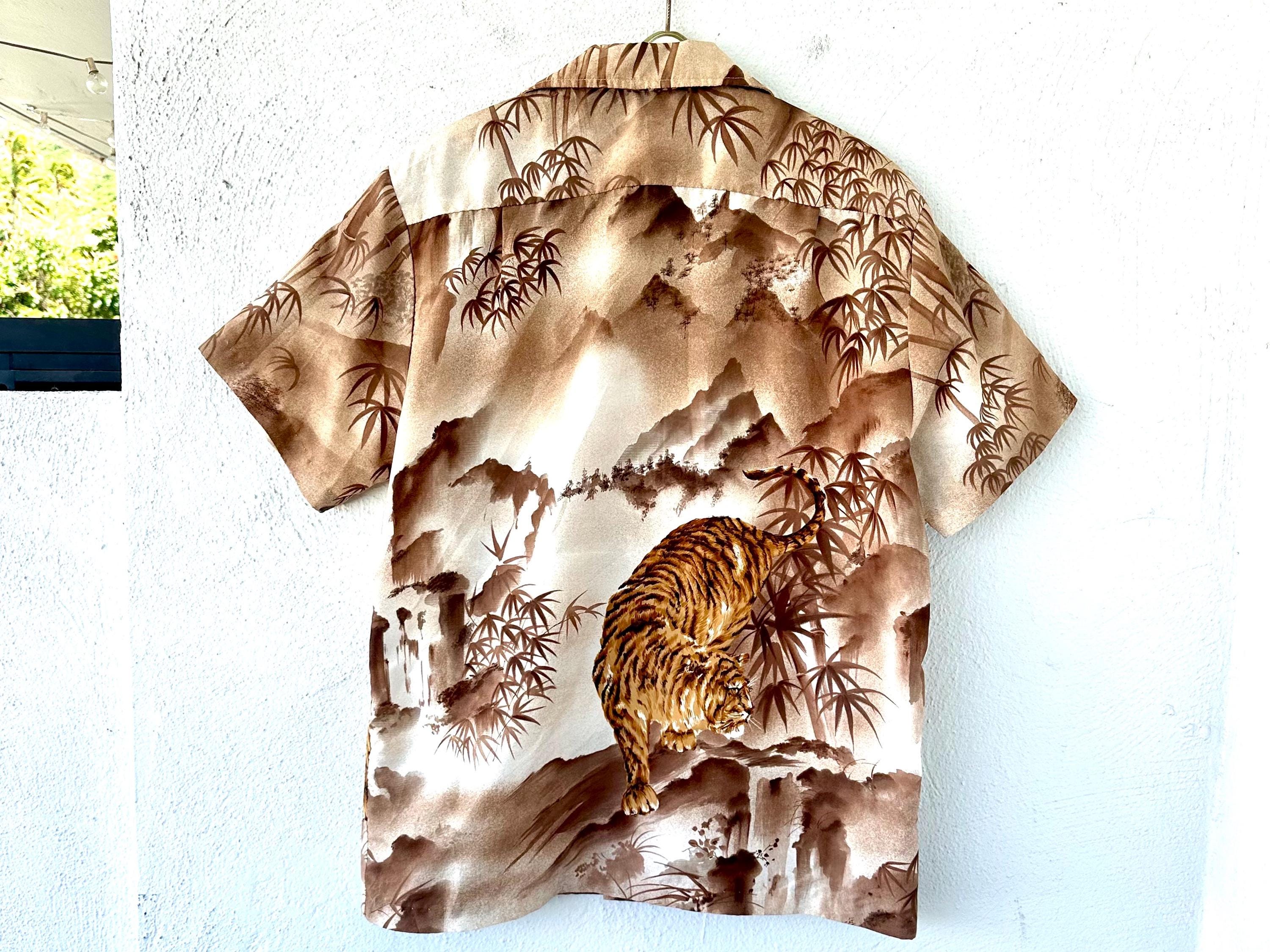 60〜70s NATIONAL SPORT SHIRTS アロハシャツ　虎柄 Vintage 70s Japanese Tiger Hawaiian Aloha Shirt 1970s Hawaii Asian
