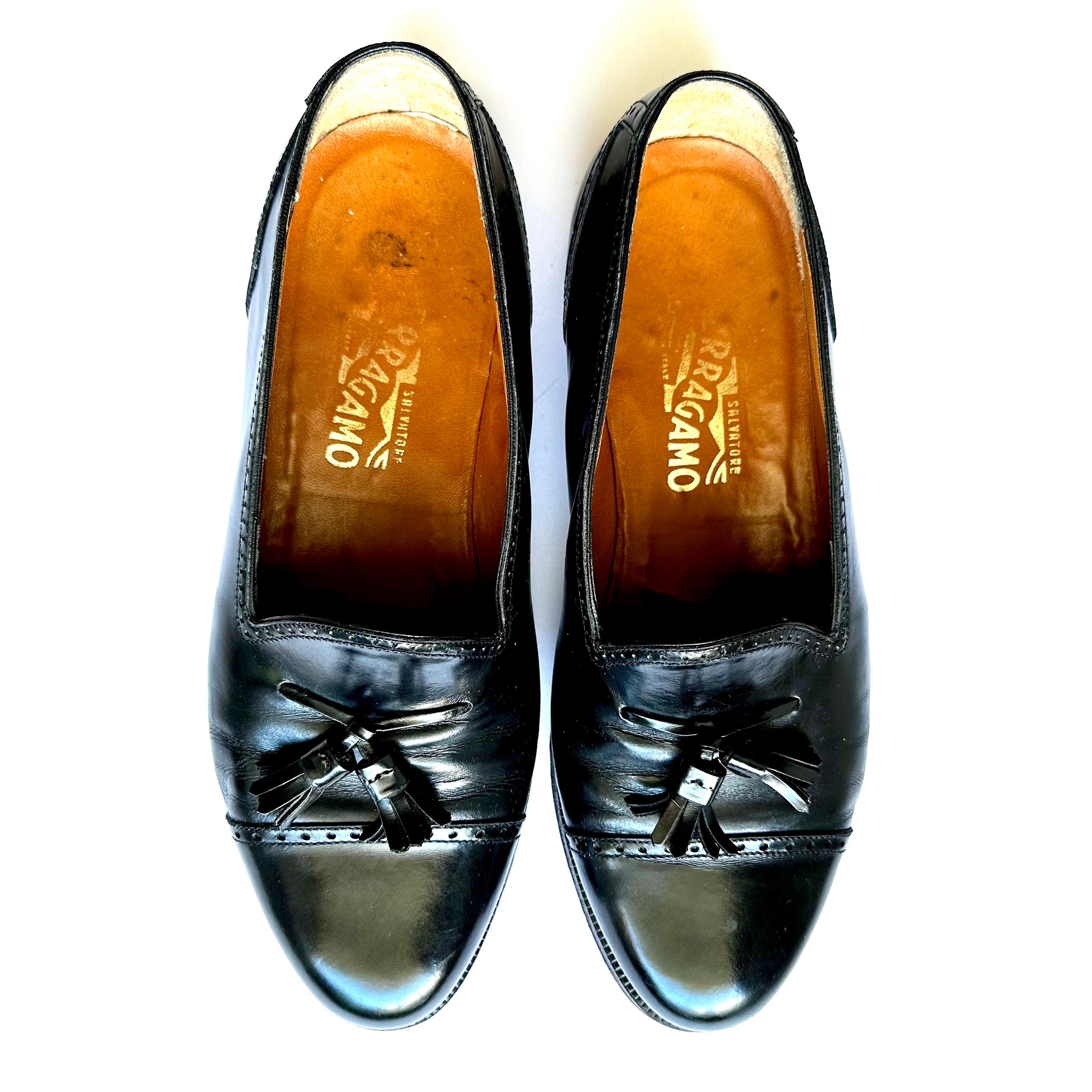Salvatore Ferragamo Black Kiltle Leather Tassel Loafers size 11 D Salvatore Ferragamo Black Leather Kiltie Tassel Loafers  main image 3