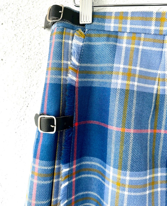 Vintage Scottish Kilt Plaid Pleated Wool Skirt - image 5