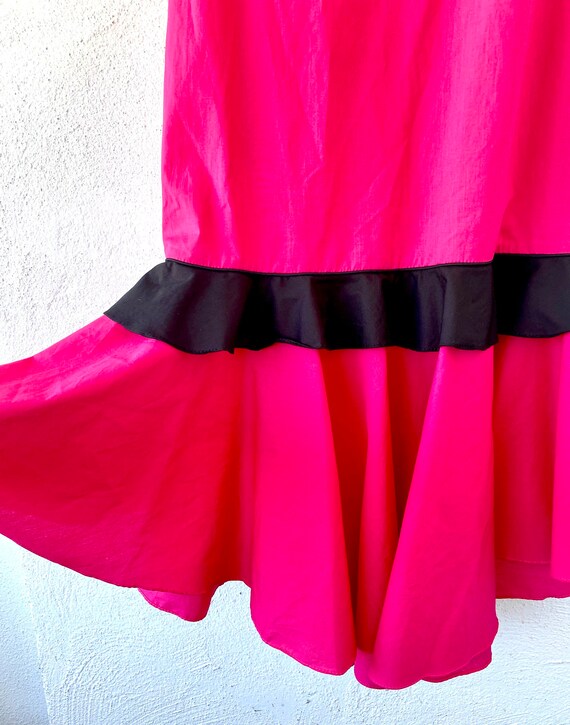 Vintage Hawaiian Muumuu Pink Black Hawaii Dress w… - image 5