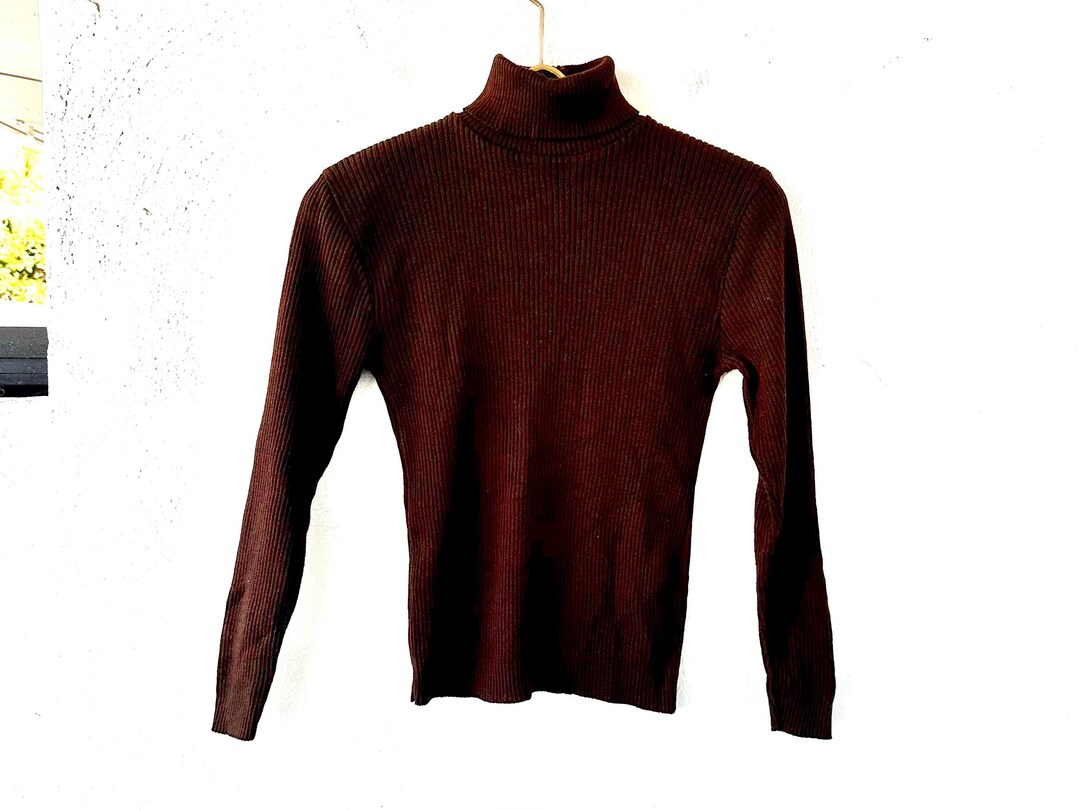 Vintage turtleneck zippered twist knit pullover