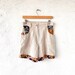 Vintage 80s 90s Patchwork High Waisted Linen Shorts