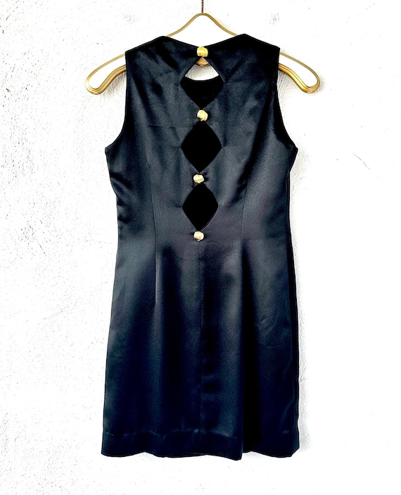 Vintage 80s 90s Liquid Black Dress 1980s 1990s Mi… - image 2