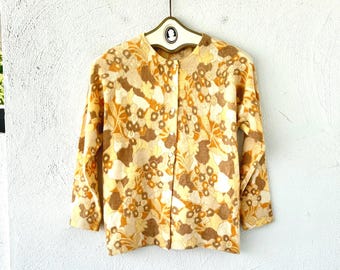 Vtg 60s CATALINA Floral Jacquard Cardigan Sweater - Etsy Canada