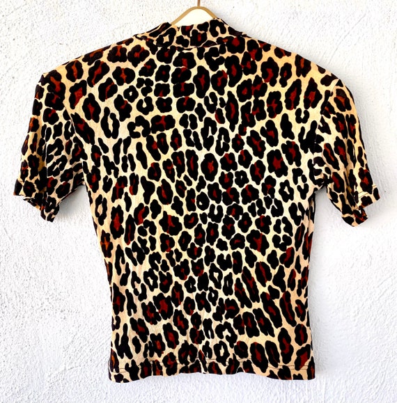 Vintage 90s Cheetah Leopard Animal Print Stretchy… - image 5