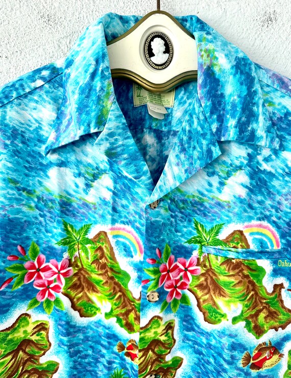 Vintage 60s Hawaiian Aloha Shirt Ui Maikai Hawaii… - image 5
