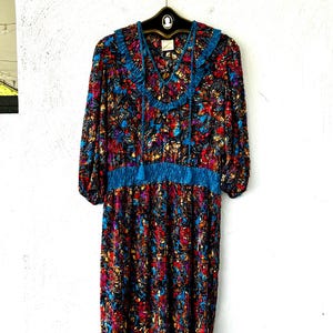 Vintage Diane Fréis 80s Dress Rainbow Scarf 1980s Avant Garde Dress