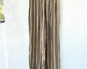 Vintage 90s Express Striped Pants 1990s Minimalist High Waisted