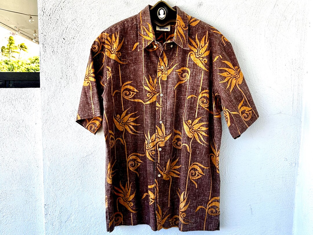 Chemise hawaïenne à fleurs bouton Reyn Spooner Alfred Shaheen