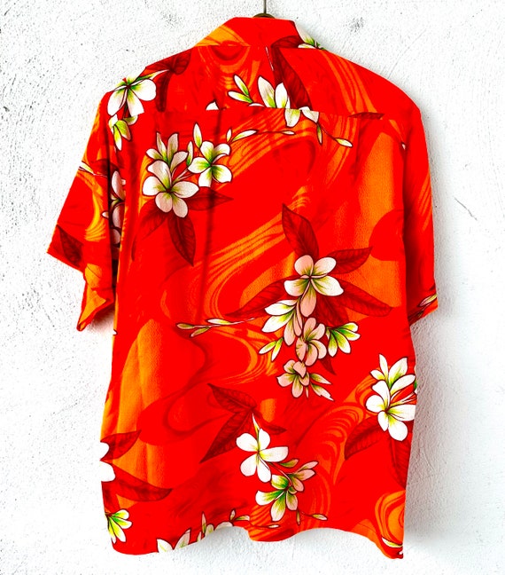 Vintage 70s Hawaiian Neon Floral Aloha Shirt Larg… - image 6