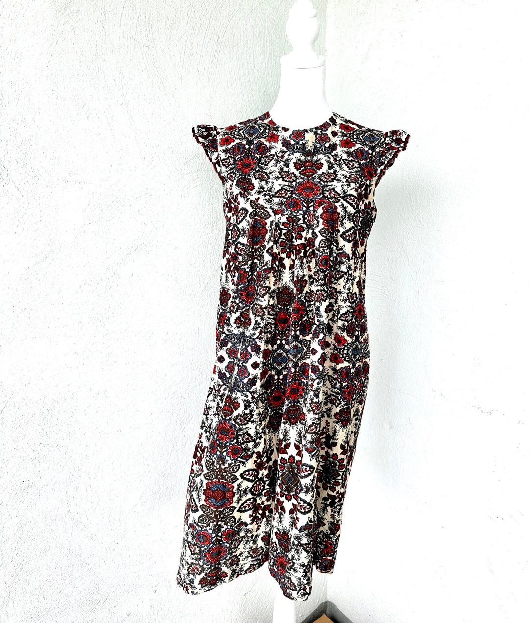 Vintage 60s Hawaiian Muumuu 1960s Babydoll Dress Ruffle Sleeve Hawaii ...