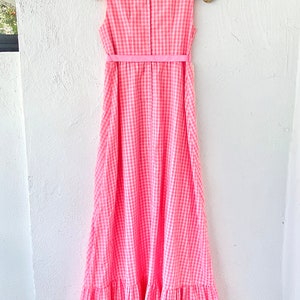 Vintage 60s Gingham Apron Dress: Pink Hawaiian Muumuu, Eyelet Lace - Etsy