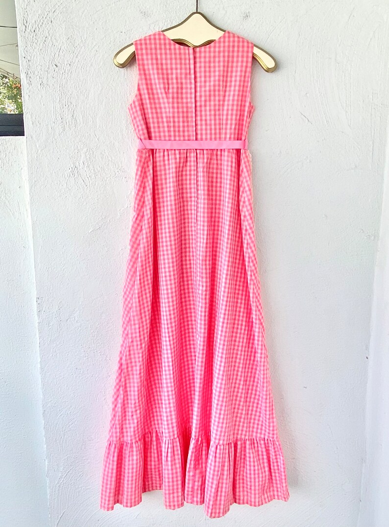 Vintage 60s Gingham Apron Dress: Pink Hawaiian Muumuu, Eyelet Lace - Etsy
