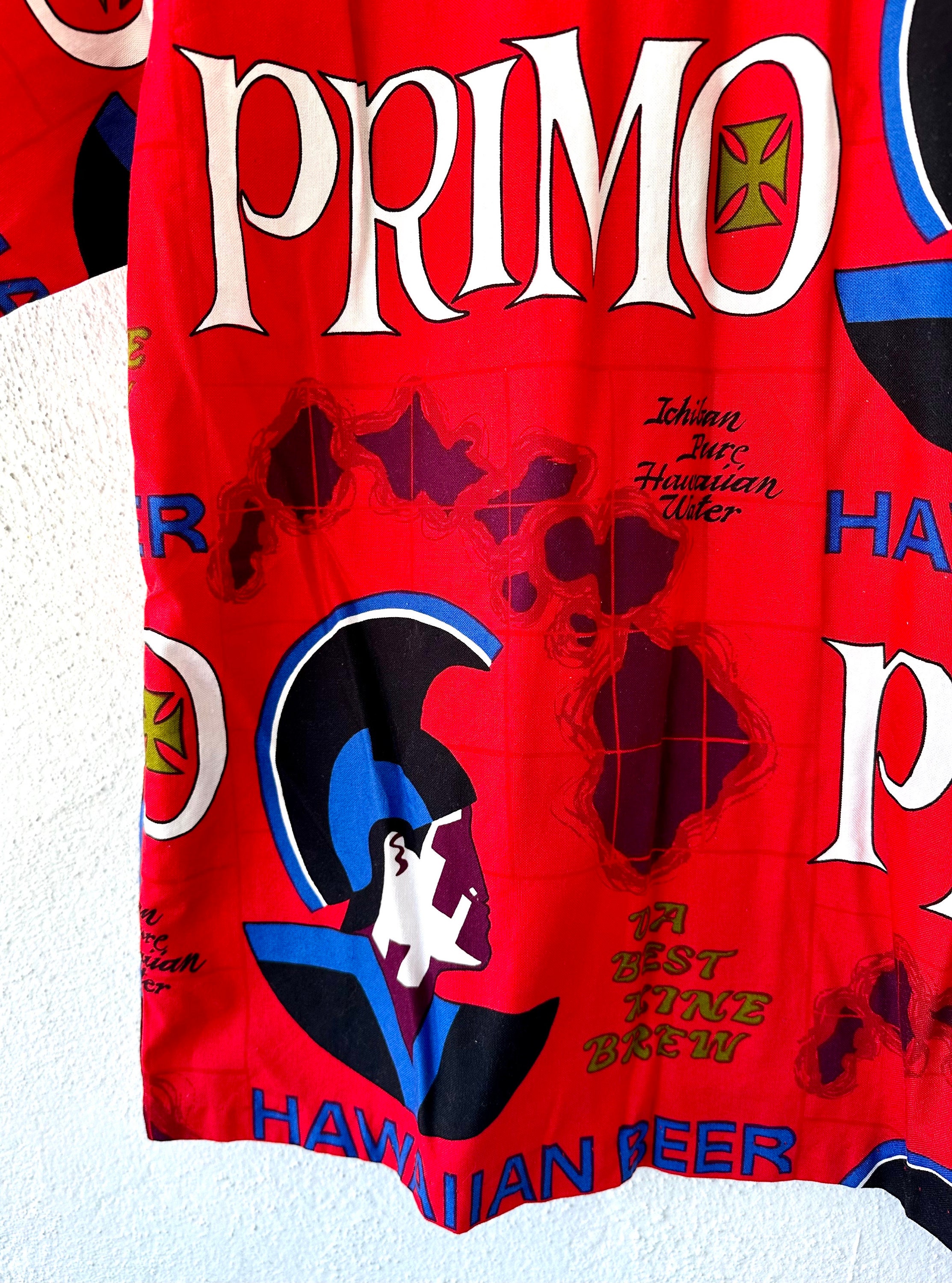 Vintage 70s Primo Beer Hawaiian Aloha Shirt Hawaii Barkcloth Vintage 70s Primo Beer Hawaiian Aloha Shirt Hawaii Barkcloth