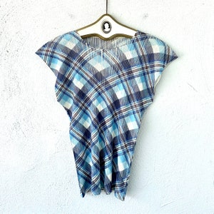 Vintage Issey Miyake Pleats Please Top // 90s Y2k Plaid
