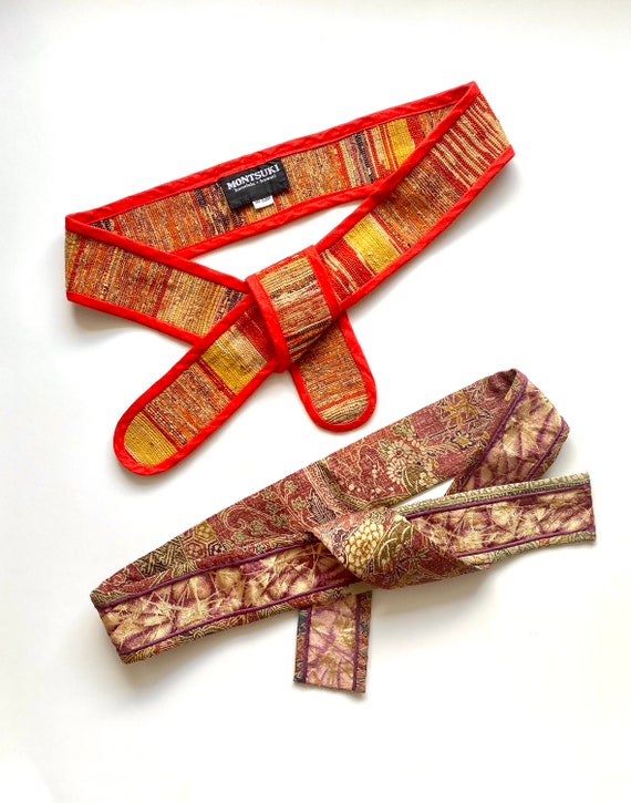 Vintage Japanese Obi Belt Tie Kimono Fabric Belt Sash - Gem