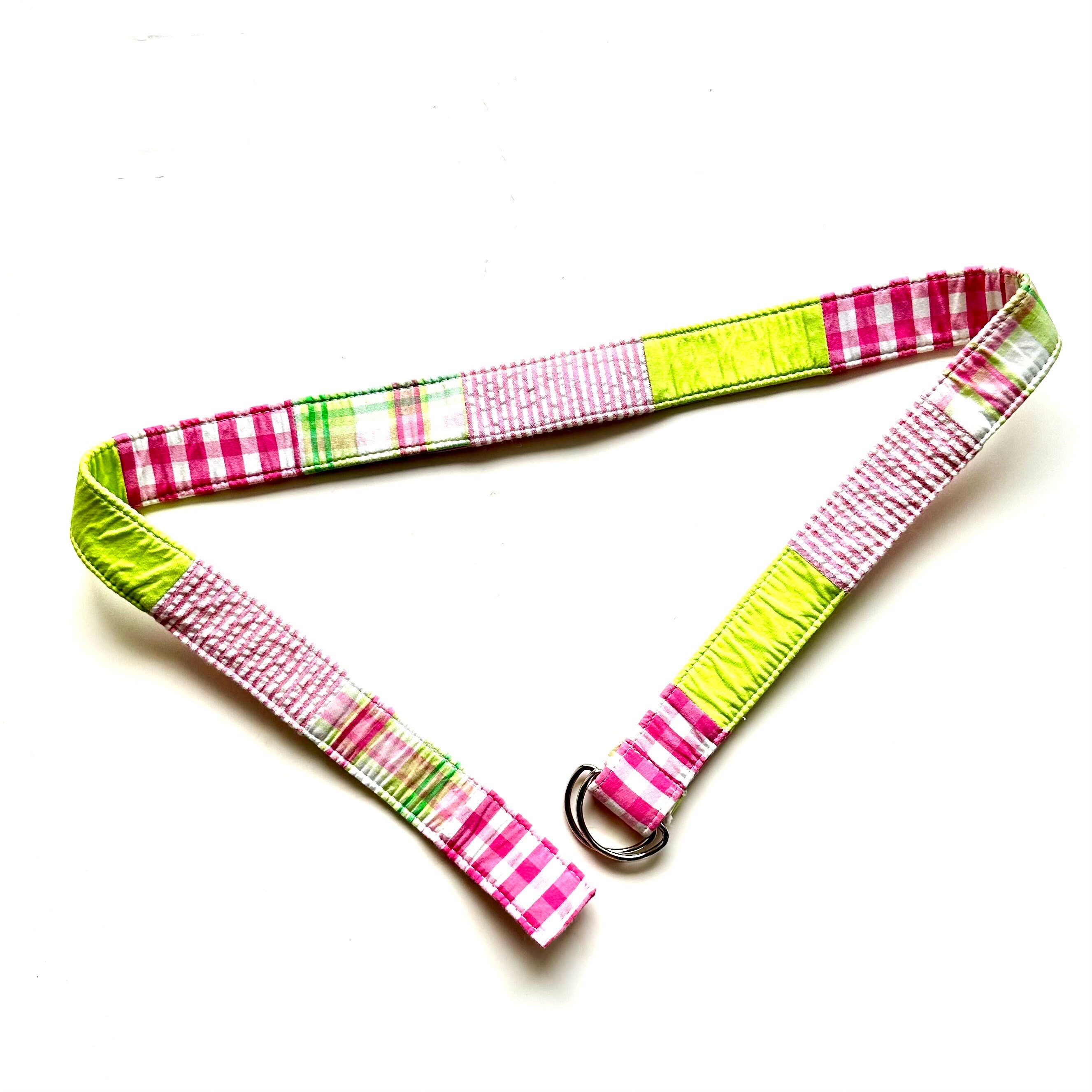Lilly Pulitzer green white gingham pink trimmed belt with buckle EUC pre… Lilly Pulitzer Women main image 4