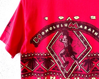 ヴィンテージ 90年代 ホノルルマラソン Tシャツ 1992 ハワイアン