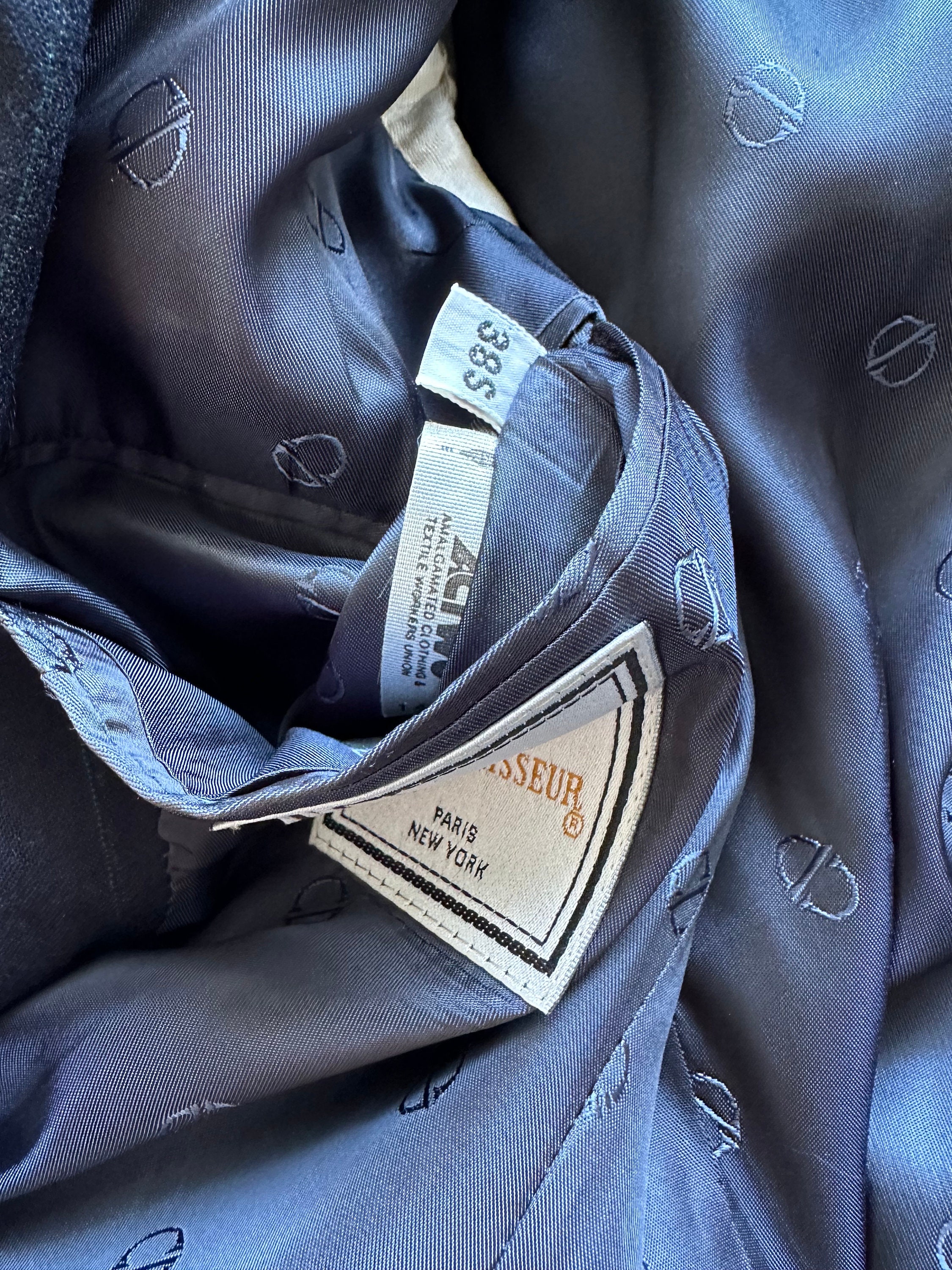 Vintage Christian Dior Le Connaisseur Suit Jacket Blue Wool Vintage Christian Dior Le Connaisseur Suit Jacket Blue Wool