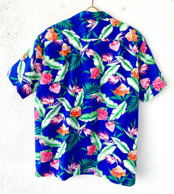 Vintage 70s 80s Hawaiian Aloha Shirt Mens Tropica… - image 5