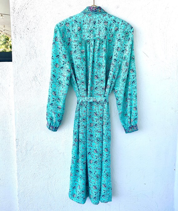 Vintage 70s Shirtdress 1970s Boho Paisley Collare… - image 6