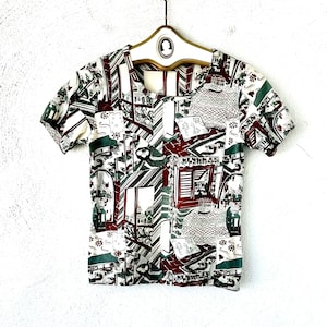 Vintage 70s Graphic Tshirt Shirt 1970s Nylon Tshirt Top