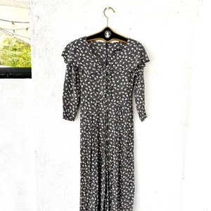 Vintage 90s Wide Leg Jumpsuit 1990s Floral Blossom One Piece