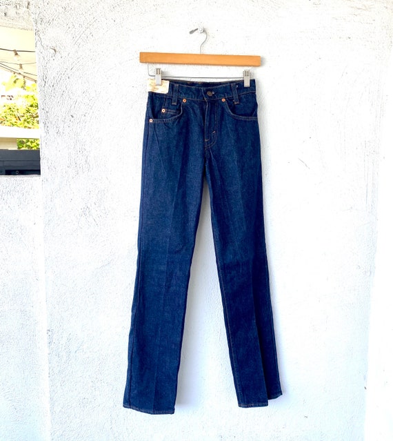 Vintage Levi’s Jeans 80s Dark Raw Denim Pants with Le… Gem