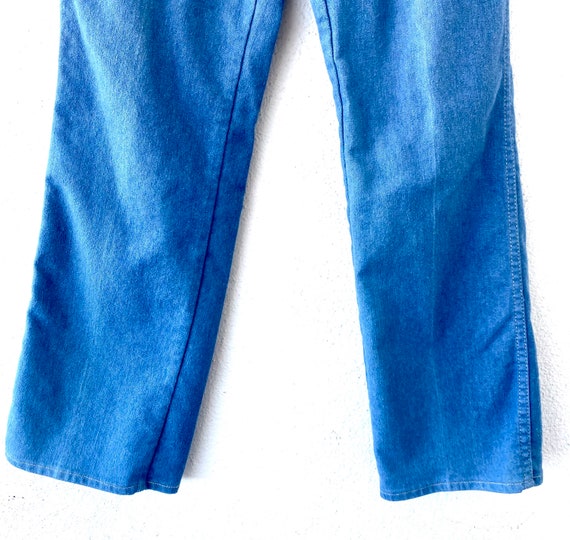 Vintage 70s Bell Bottom Denim Light Wash Jeans - image 5