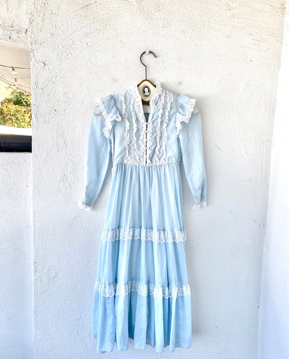 Vintage Gunne Sax Prairie Dress Girls Lace Dress - image 1