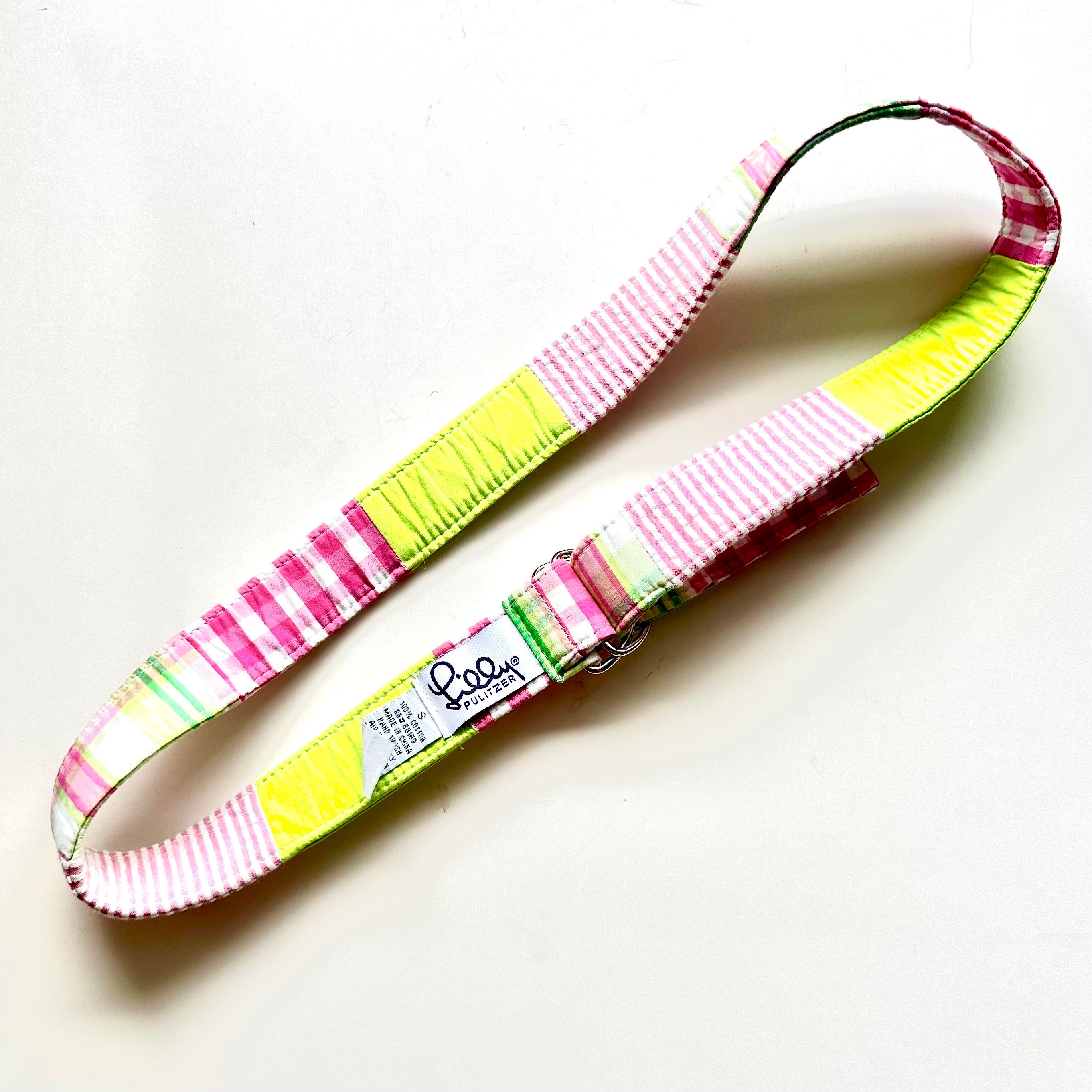 Lilly Pulitzer green white gingham pink trimmed belt with buckle EUC pre… Lilly Pulitzer Women main image 3
