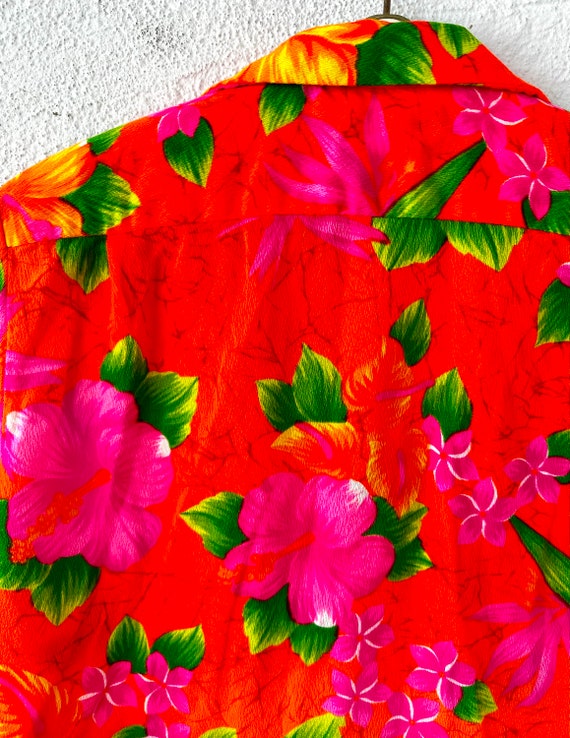 Vintage 60s Day Glow Hawaiian Shirt 70s Neon Brig… - image 8