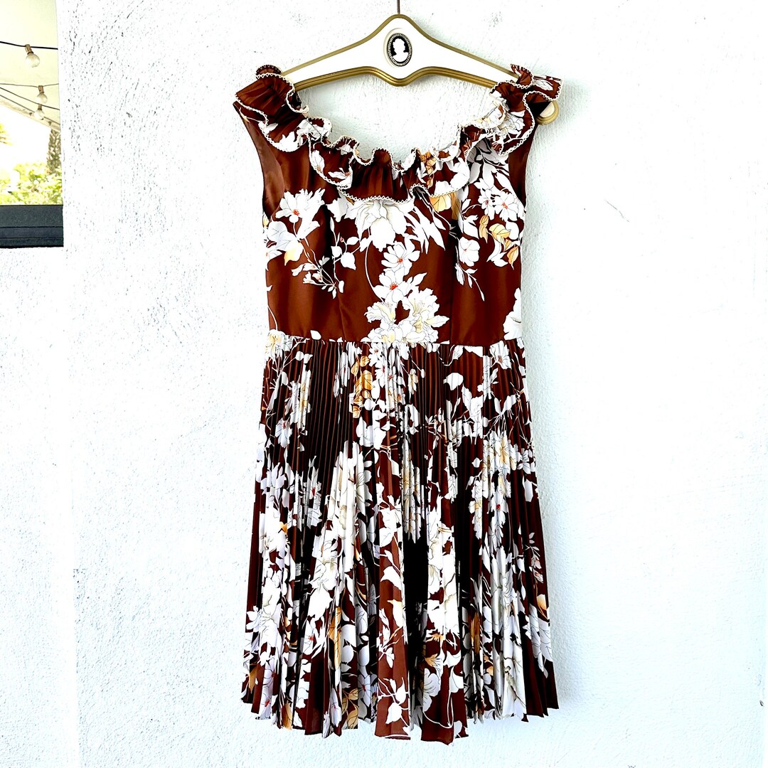 Vintage Floral Ruffle Dress: 50s-60s Mid Century Party Dress - Etsy