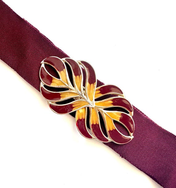 Vintage 70\'s Red Wide Cloth Belt Wide Elastic Red Belt with Large Buckle | eBay main image 3