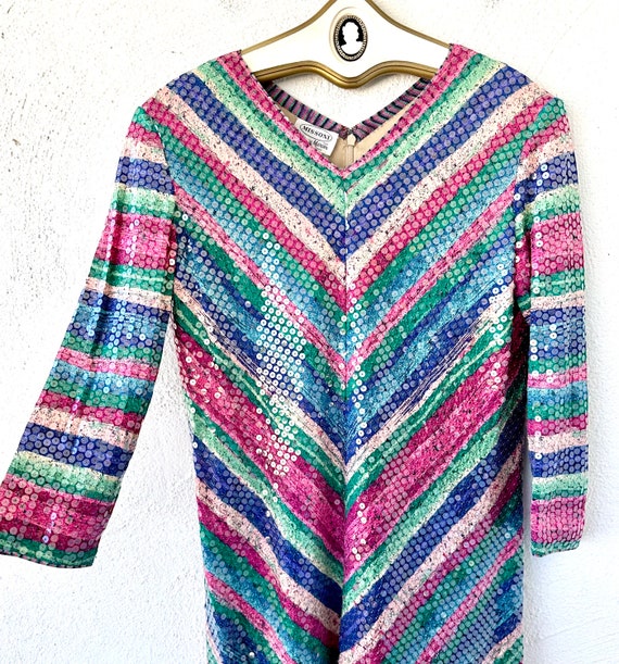 Vintage 1970s Missoni Sequin Knit Top // 70s Disc… - image 3