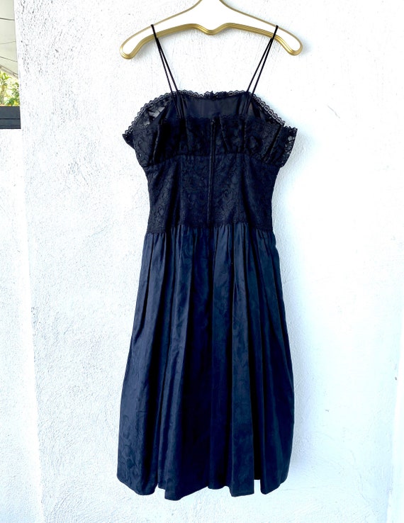 Vintage 50s Tulle Lace Dress 1950s Party Dress Bl… - image 8