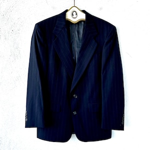 Vintage Christian Dior le Connaisseur colbert blauwe wollen blazer