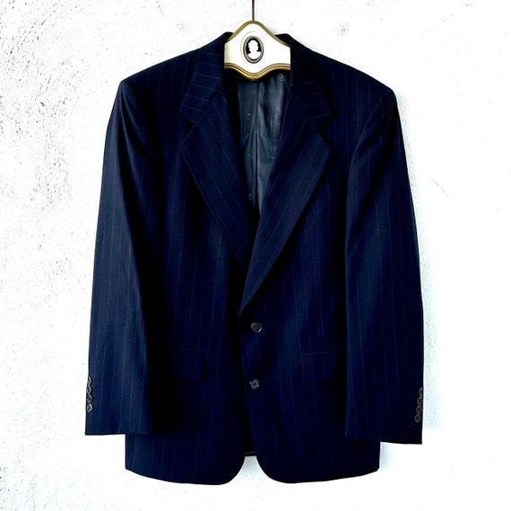 Vintage Christian Dior Le Connaisseur Suit Jacket Blue Wool Vintage Christian Dior Le Connaisseur Suit Jacket Blue Wool