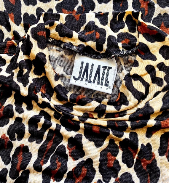 Vintage 90s Cheetah Leopard Animal Print Stretchy… - image 3