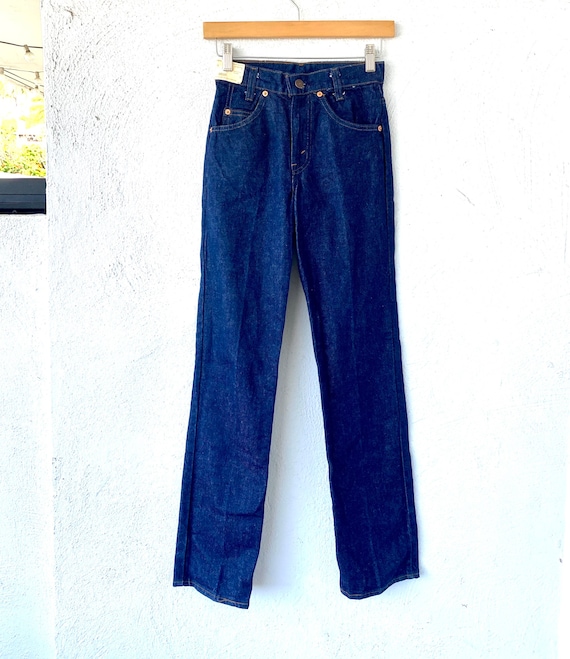 Vintage Levi’s Jeans 80s Dark Raw Denim Pants with Le… Gem