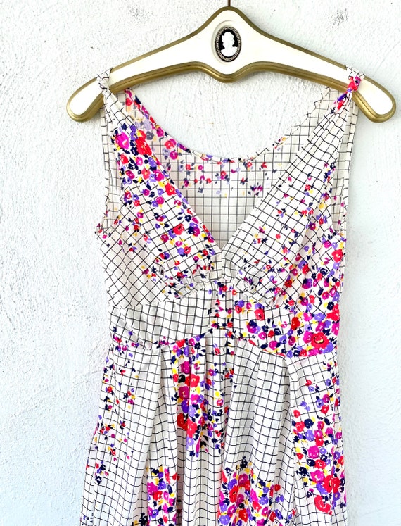 Vintage 70s Bright Floral Dress Nylon Slip - image 2