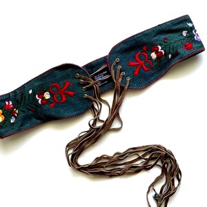 Denim Lace up Belt - Etsy display picture 1